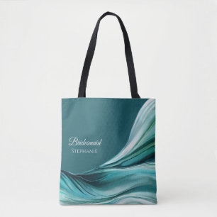 Bolsa Tote Moderno Abstrato-Esmalte Verde-Damas-de-honra-