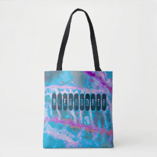 Bolsa Tote Moderno Azul Cor-de-rosa Watercolor Personalizar