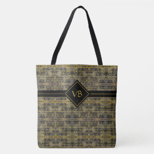Bolsa Tote Moderno Dourado Sparkles Monograma