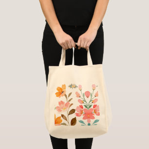 Bolsa Tote  Moderno Elegante Aquarela Rosa 