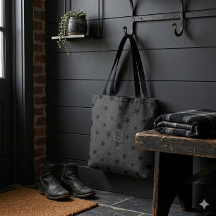 Bolsa Tote Moderno Elegante Chique Monograma de Padrão de Est