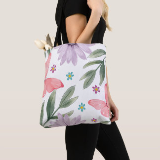 Bolsa Tote Moderno Floral Aquarela Fofo