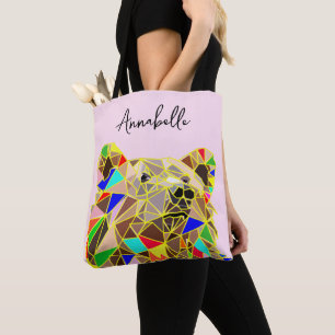 Bolsa Tote Moderno Incrivelmente Colorido - Nome Personalizad