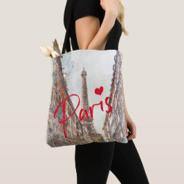 Bolsa Tote Moderno Minimalista Paris Eiffel Tower Watercolor