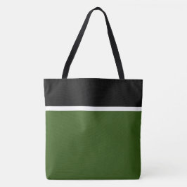 Bolsa Tote Moderno Preto Branco Floresta Verde Bloco de Cor e