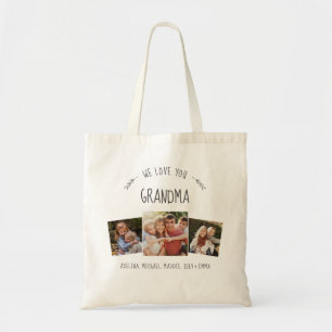 Bolsa Tote Moderno Russo AMAMOS VOCÊ, GRANDMA Foto Colagem