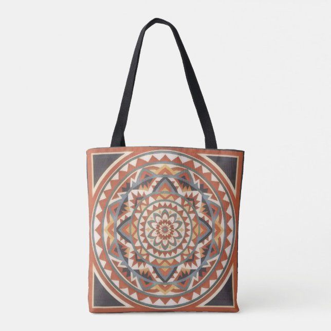 Bolsa Tote Moderno Sudoeste de Mandala (Verso)