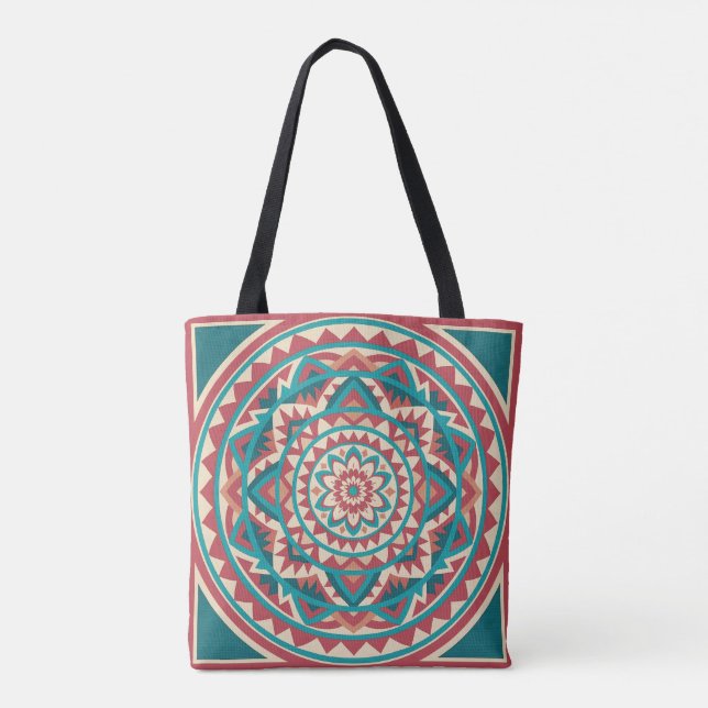 Bolsa Tote Moderno Sudoeste de Mandala (Verso)