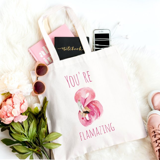 Bolsa Tote Moderno Você É Flagrante Beleza Rosa Flamingo (Criador carregado)