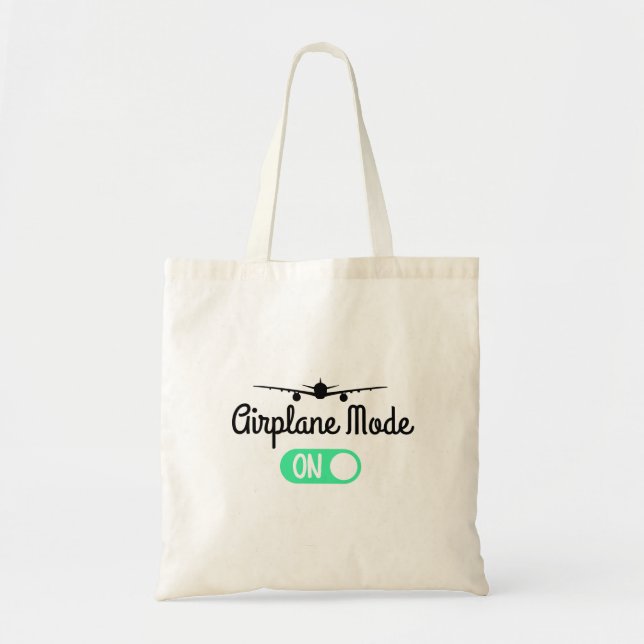 Bolsa Tote Modo de avião em T-Shirt (Frente)