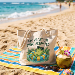 Bolsa Tote Modo de Férias de Sapo Fofo Ativado Saco de Verão