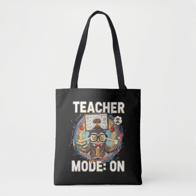 Bolsa Tote Modo Professor: LIGADO – Design de Coruja Engraçad (Frente)