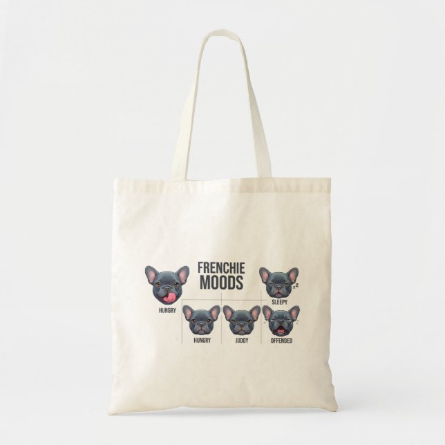 Bolsa Tote Modos de Frenchie Design Engraçado de Bulldog Fran (Frente)