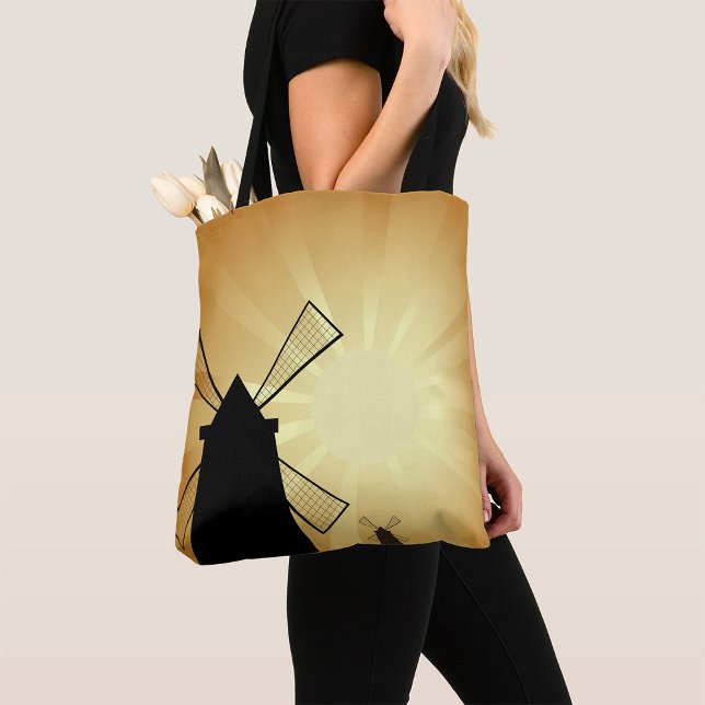 Bolsa Tote Moinhos de Vento ao Nascer do Sol (Criador carregado)