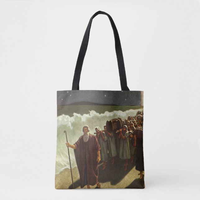 Bolsa Tote Moisés atravessando o mar vermelho, religião venen (Frente)