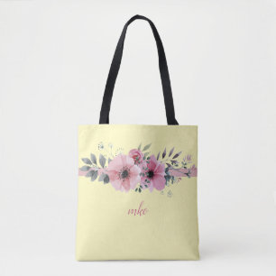 Bolsa Tote Mola De Pastel Floral Monograma