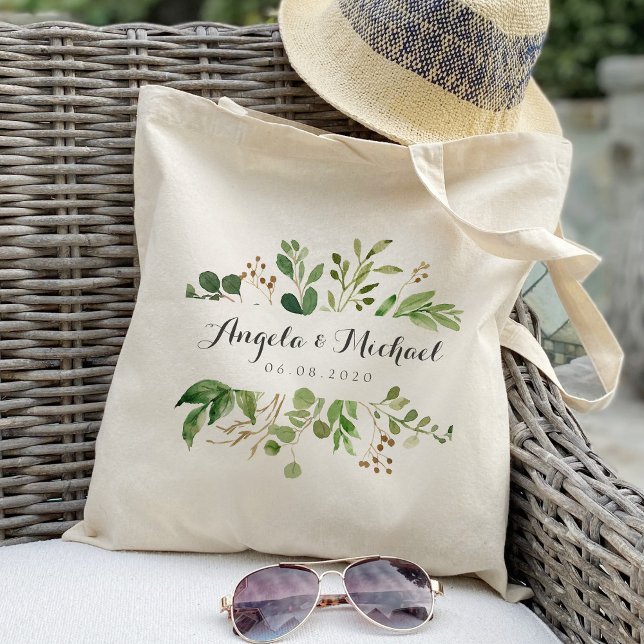 Bolsa Tote Moldura verde de dama de honra personalizada (Criador carregado)