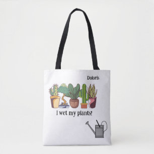Bolsa Tote "Molhei minhas plantas" Personalizável