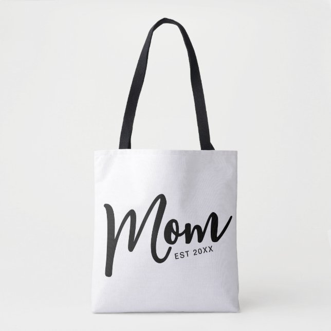 Bolsa Tote Mom Established Black Script (Frente)