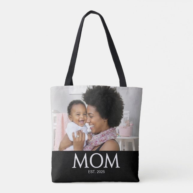 Bolsa Tote Mom Established Classic Caps Black Photo (Verso)