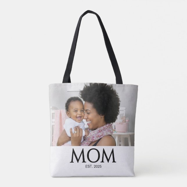 Bolsa Tote Mom Established Classic Caps White Photo (Verso)