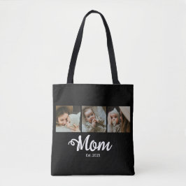 Bolsa Tote Mom Established Modern Bold Script Black 3 Photo