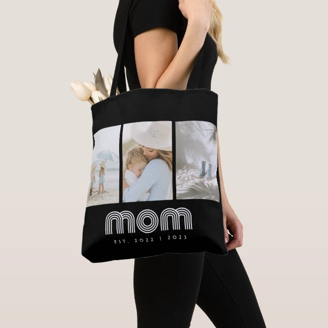 Bolsa Tote Mom Established Retro Script Black 3 Photo (Close Up)