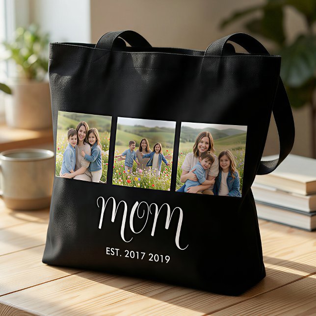 Bolsa Tote Mom Established Script Black 3 Photo (Criador carregado)