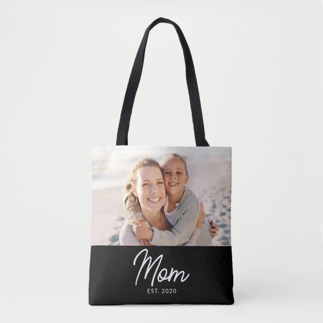 Bolsa Tote Mom Established Script Black Photo  (Frente)