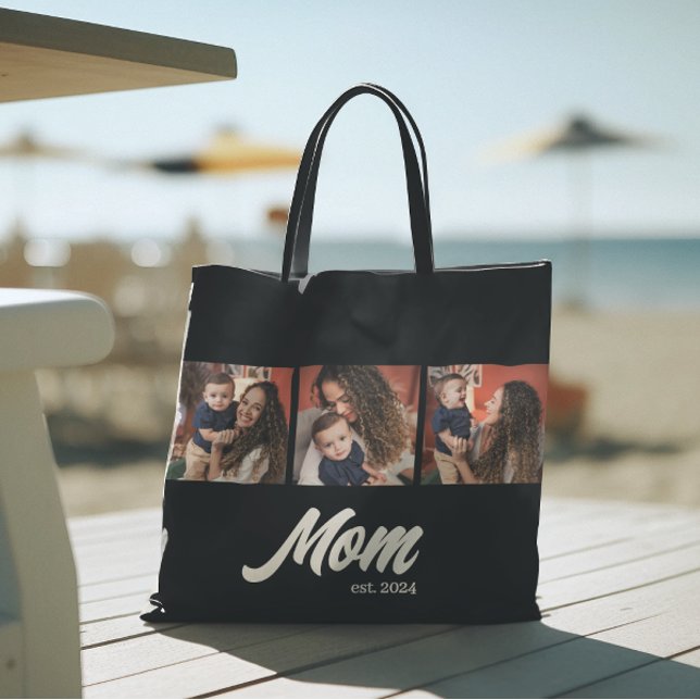 Bolsa Tote Mom Established Script Black Photo (Criador carregado)