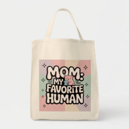 Bolsa Tote Mom My Favorite Human Cute Bear Hug Pastel