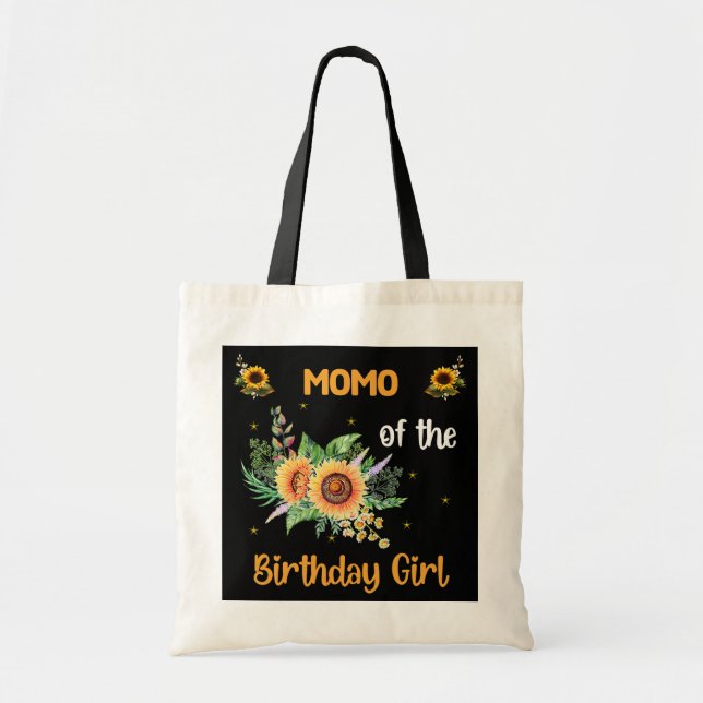 Bolsa Tote Momo Da Rapariga De Aniversário Design De Girassol (Frente)