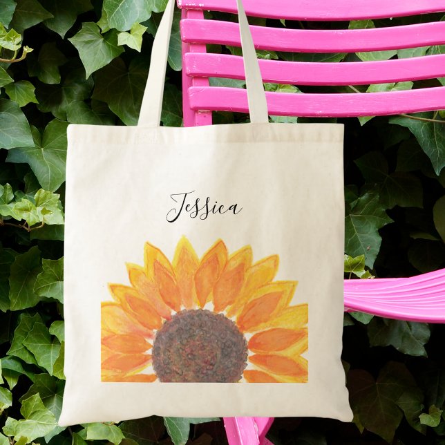 Bolsa Tote Mona de Girassol Amarelo Personalizada (Criador carregado)
