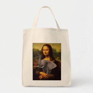 Bolsa Tote Mona Lisa Com Elefante