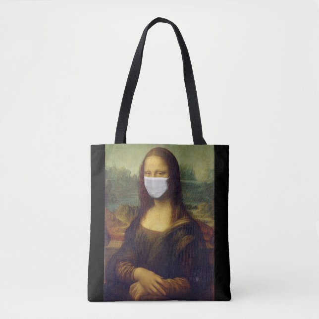 Bolsa Tote Mona lisa numa máscara cirúrgica leonardo da Vinci (Frente)