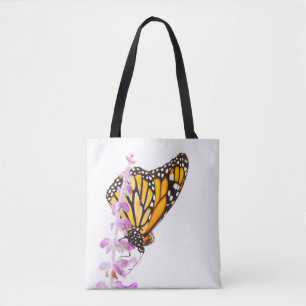 Bolsa Tote Monarca empoleirada na lavanda