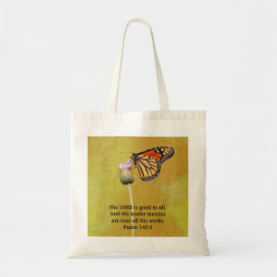 Bolsa Tote Monarch Butterfly Faith Big Bag com Escritura