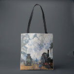 Bolsa Tote Monet - Chegada do comboio da Normandia,<br><div class="desc">Chegada do trem da Normandia,  famosa pintura de Claude Monet</div>
