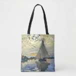 Bolsa Tote Monet - veleiro no Le Petit-Gennevilliers,<br><div class="desc">Pintura de Claude Monet,  veleiro no Le Petit-Gennevilliers,  travesseiro decorativo.</div>