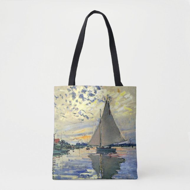 Bolsa Tote Monet - veleiro no Le Petit-Gennevilliers, (Frente)