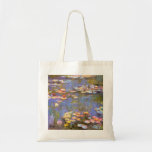 Bolsa Tote MONET Water Lily 1916 hons brilhantes sacola<br><div class="desc">O pintor impressionista francês Claude Monet pintou este Lírios-d'Água — 1916 originalmente como um óleo na pintura de canvas a partir das inspirações de seu próprio quintal no início do século 20. Com 76 anos de idade quando pintou essa criação de lagoas de lírio-d-água, as cataratas de Monet estavam progredindo...</div>