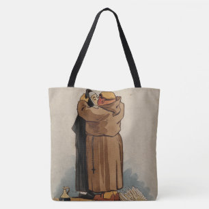 Bolsa Tote Monge que beija a freira, sacola engraçada da