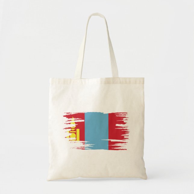Bolsa Tote Mongólia Flag Brush Art (Frente)