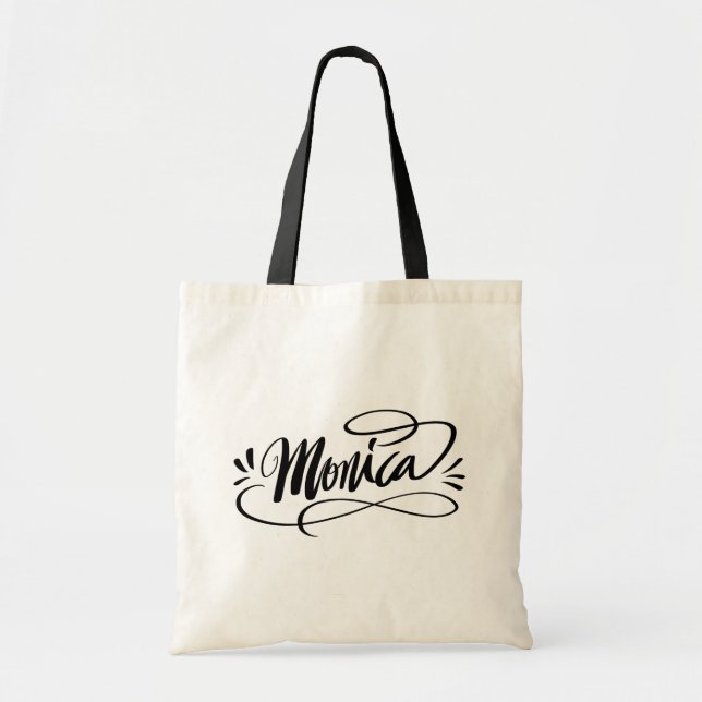 Bolsa Tote Monica - Sacos de tote personalizados com nome de  (Frente)