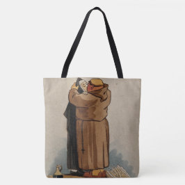 Bolsa Tote Monk beijando Nun, Bag Engraçado de Tota de Aquare