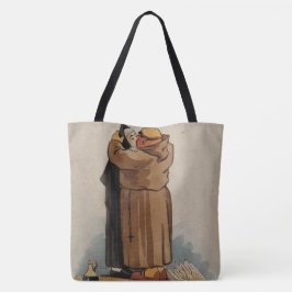 Bolsa Tote Monk beijando Nun, Bag Engraçado de Tota de Aquare