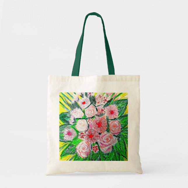 Bolsa Tote Monochromatic, Rosas, Dianthus caryophyllus,  Gerb (Frente)