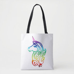 Bolsa Tote monocórnio colorido engraçado