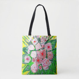 Bolsa Tote Monocromático, Rosas, Dianthus caryophyllus,  Gerb