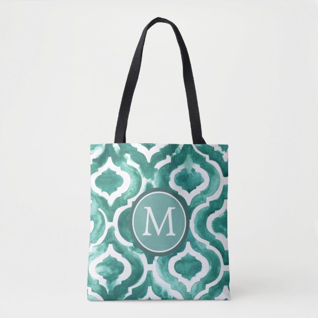 Bolsa Tote Monograma | Aquamarine Motif IV (Frente)